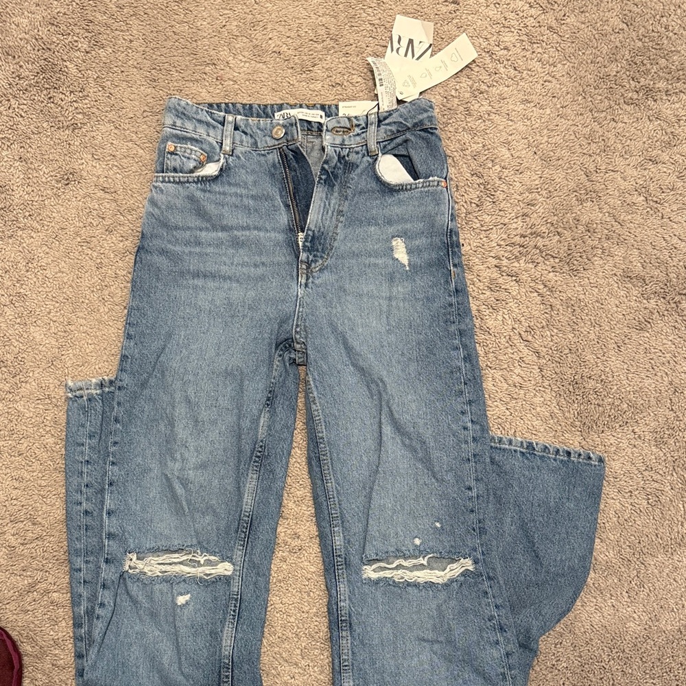 ZARA Blue Distressed Women Jeans